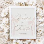 Bonjour Bébé Pink Paris Favors & Treats Sign Poster