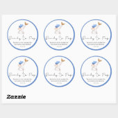 Bonjour Bebe Romantic Baby shower Clas Ronde Sticker (Vel)