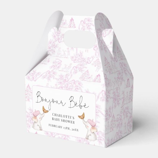 Bonjour Bebe Romantic French Girl Baby shower Bedankdoosjes (Voorkant Zijde)