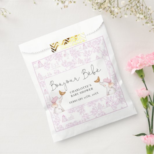 Bonjour Bebe Romantic French Girl Baby Shower   Bedankzakje (Gezegeld)