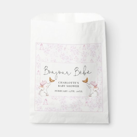 Bonjour Bebe Romantic French Girl Baby Shower   Bedankzakje (Voorkant)