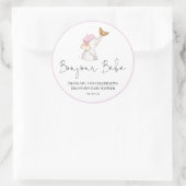 Bonjour Bebe Romantic French Girl Baby Shower Clas Ronde Sticker (Tas)