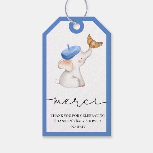 Bonjour Bebe Romantic French Girl Baby shower Gif Cadeaulabel (Voorkant)