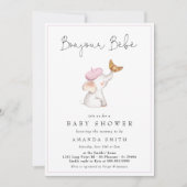 Bonjour Bebe Romantic French Girl Baby shower Kaart (Voorkant)