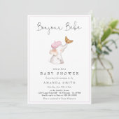 Bonjour Bebe Romantic French Girl Baby shower Kaart (Staand voorkant)