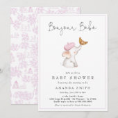 Bonjour Bebe Romantic French Girl Baby shower Kaart (Voorkant / Achterkant)