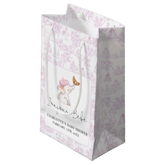 Bonjour Bebe Romantic French Girl Baby shower Klein Cadeauzakje (Voorkant Gekanteld)