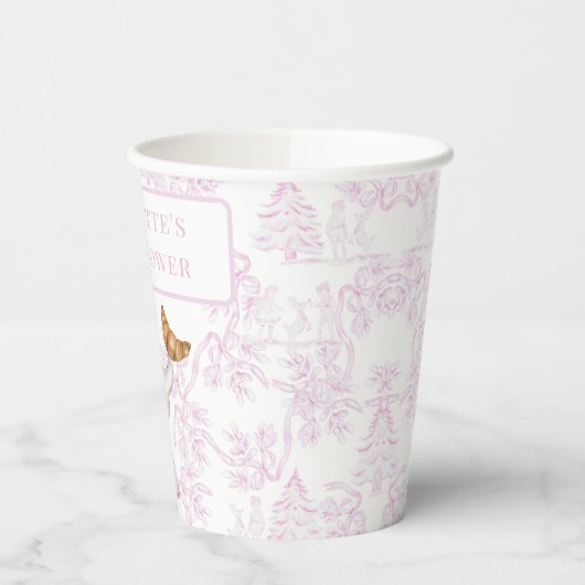 Bonjour Bebe Romantic French Girl Baby shower Papieren Bekers (Links)