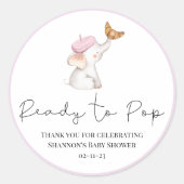 Bonjour Bebe Romantic French Girl Baby shower Ronde Sticker (Voorkant)