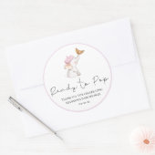Bonjour Bebe Romantic French Girl Baby shower Ronde Sticker (Envelop)