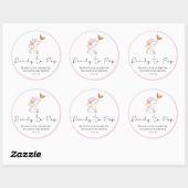 Bonjour Bebe Romantic French Girl Baby shower Ronde Sticker (Vel)
