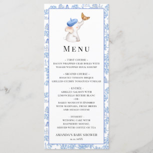 Bonjour Bebe Romantic Mannen Baby shower Menu