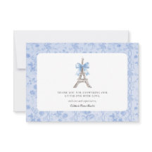 Bonjour Bebe Romantisch Blauw Frans Bedankt Card