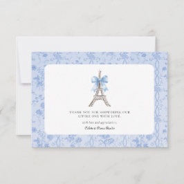 Bonjour Bebe Romantisch Blauw Frans Bedankt Card Kaart