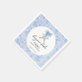 Bonjour Bebe Romantisch Blauw Frans Toile Servet (Hoek)