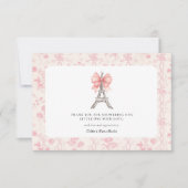 Bonjour Bebe Romantisch Roze Frans Bedankt Card Kaart (Voorkant)