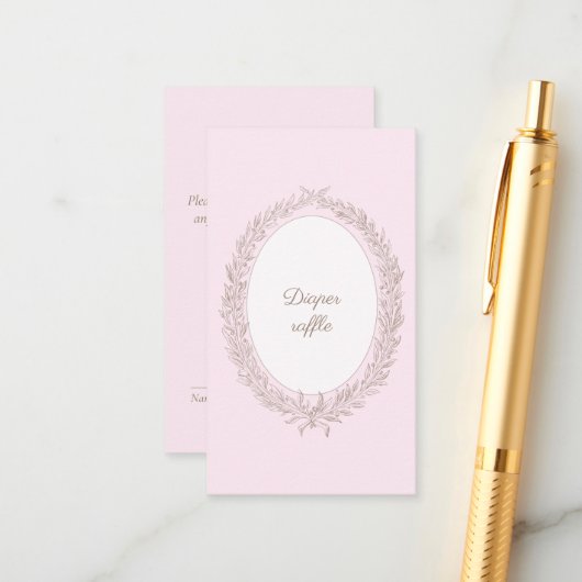 Bonjour Bebe Roze Franse Barok Informatiekaartje (Voorkant / Achterkant in situ)