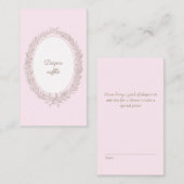 Bonjour Bebe Roze Franse Barok Informatiekaartje (Voorkant / Achterkant)