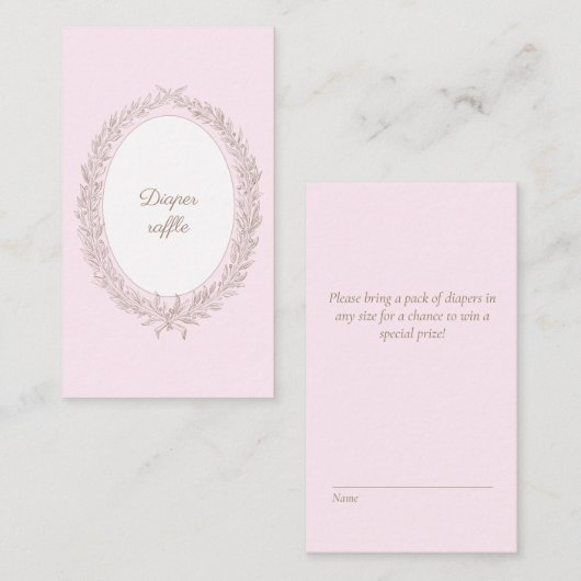 Bonjour Bebe Roze Franse Barok Informatiekaartje (Voorkant / Achterkant)