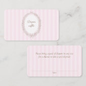Bonjour Bebe Roze Franse Barokke Luier Raffle Informatiekaartje (Voorkant / Achterkant)
