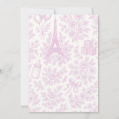 Bonjour Bebe Roze Toile Frans Meisje Baby shower Kaart (Achterkant)