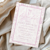 Bonjour Bebe Roze Toile Frans Meisje Baby shower Kaart