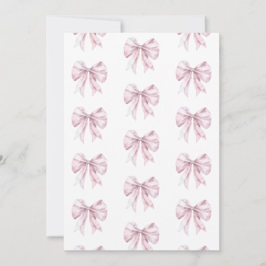 Bonjour Bebe Toile Pink Bow Frans Baby shower Kaart (Achterkant)