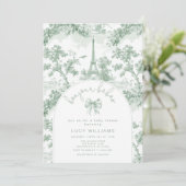 Bonjour Bebes Toile Twins Frans groen Baby shower Kaart (Staand voorkant)