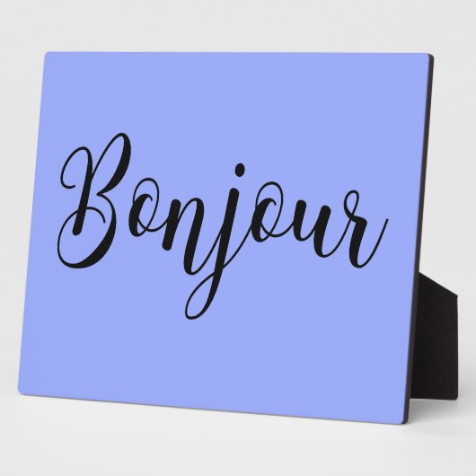 Bonjour-blackText Fotoplaat (Zijkant)