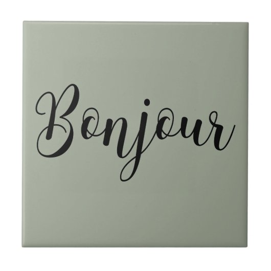 Bonjour-blackText Tegeltje (Voorkant)