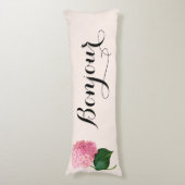 Bonjour Bonne Nuit Roze Hydrangea Body Pillow Lichaamskussen (Voorkant Verticaal)