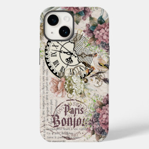 Bonjour Botanische Franse kunstwerk Cute vogel Gru Case-Mate iPhone 14 Hoesje