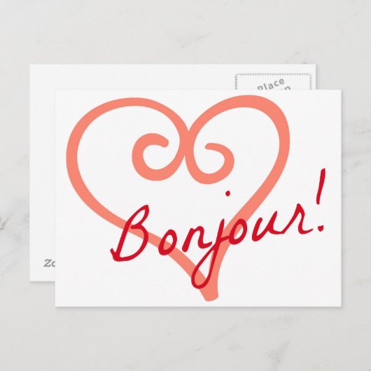 Bonjour Briefkaart (Voorkant / Achterkant)