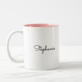 Bonjour. Bunny en Spring Flower Wreath Pasen Tweekleurige Koffiemok (Links)