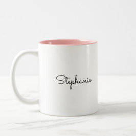 Bonjour. Bunny en Spring Flower Wreath Pasen Tweekleurige Koffiemok