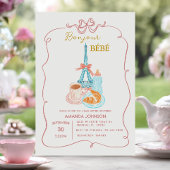 Bonjour Cafe Roze Coquette Baby shower Kaart