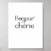 Bonjour Chérie - valentine typography poster (Voorkant)