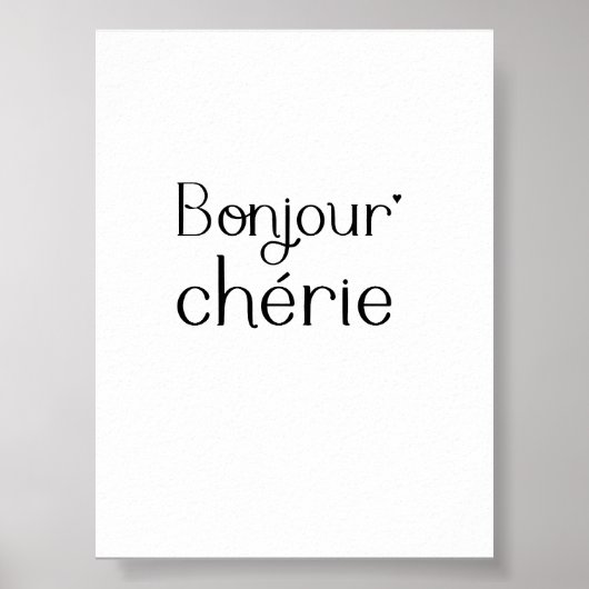Bonjour Chérie - valentine typography poster (Voorkant)