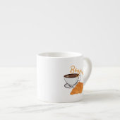 Bonjour Croissant Coffee Breakfast - Franse Cafe Espresso Kop (Voorkant rechts)