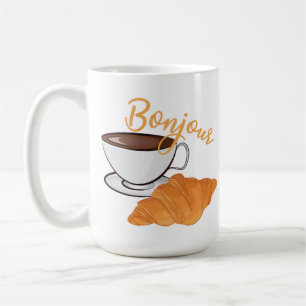 Bonjour Croissant Coffee Breakfast - Franse Cafe Koffiemok