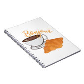Bonjour Croissant Coffee Breakfast - Franse Cafe Notitieboek (Rechterzijde)