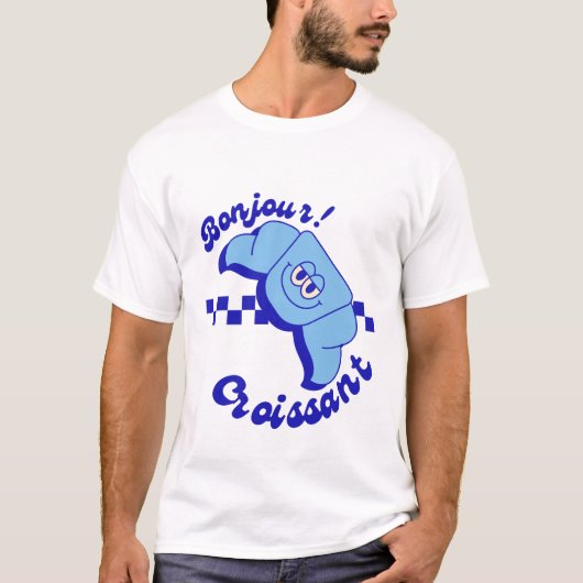 Bonjour croissant t-shirt (Voorkant)