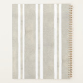 Bonjour cute dusty background stripes flowers planner (Achterkant)