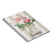 Bonjour cute rustic and romantic botanical French Notitieboek (Rechterzijde)
