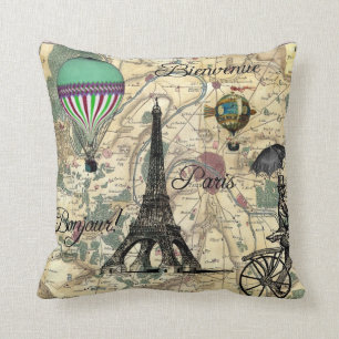Bonjour de Paris  kaart Decoratief Pillow Kussen