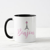 Bonjour-Eiffel Tower Bow Unieke Mok (Links)