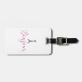 Bonjour-Eiffel Tower Pink Bow Bagagelabel (Voorkant horizontaal)