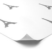 Bonjour Eiffel Tower print in grijs (Hoek)