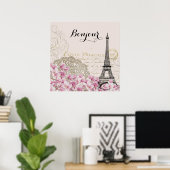 Bonjour Eiffeltoren Collage Poster (Thuiskantoor)