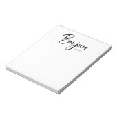 Bonjour | Elegant en modern Frans script Notitieblok (Linkerzijde)